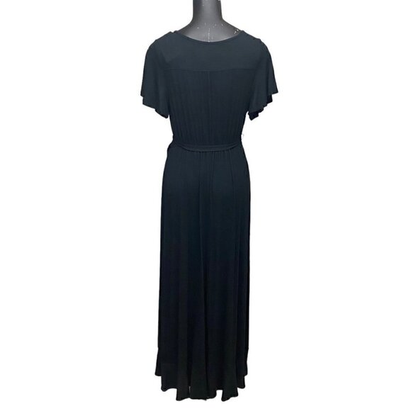NEW Isabel Maternity Ruffle Midi Dress in Black Size Small - Picture 5 of 7
